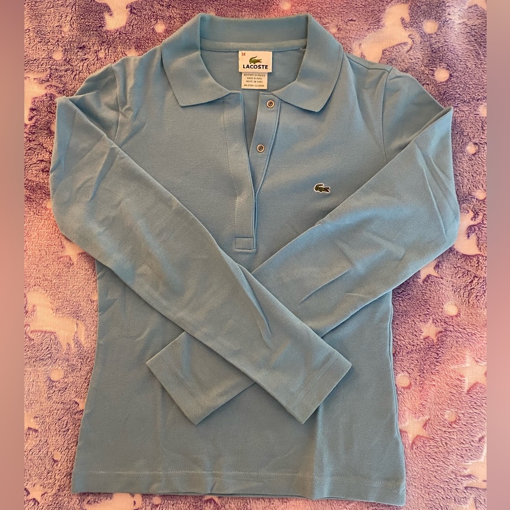 ⭐️HP⭐️Lacoste|Blue Collared Shirt - Picture 5 of 9